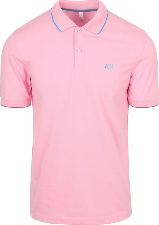 Sun68 Poloshirt Small Stripe Collar Lichtroze