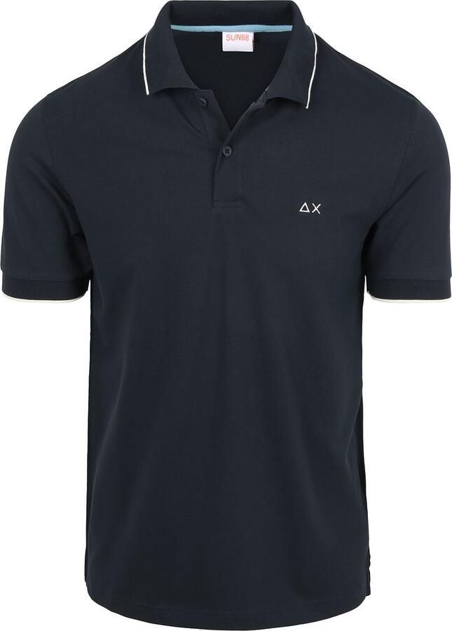 Sun68 Poloshirt Small Stripe Collar Navy