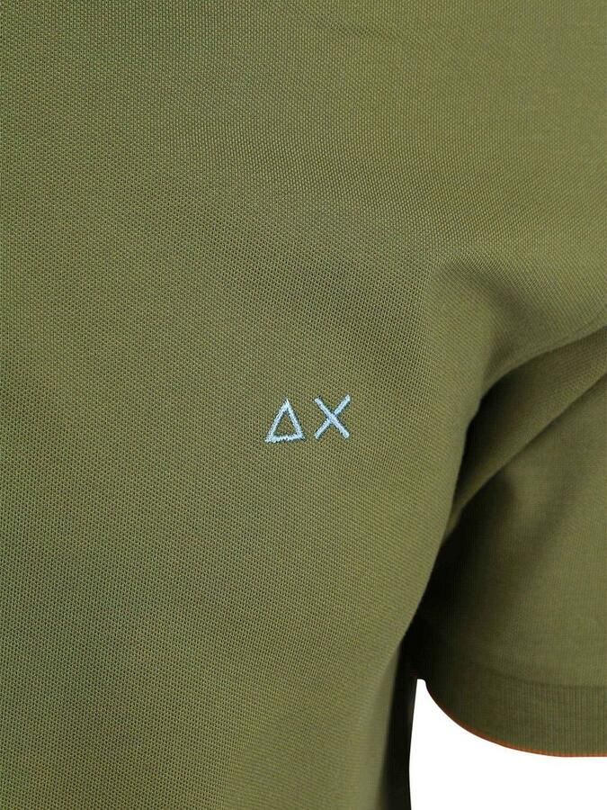 Sun68 Poloshirt Small Stripe Collar Olijfgroen - Foto 2