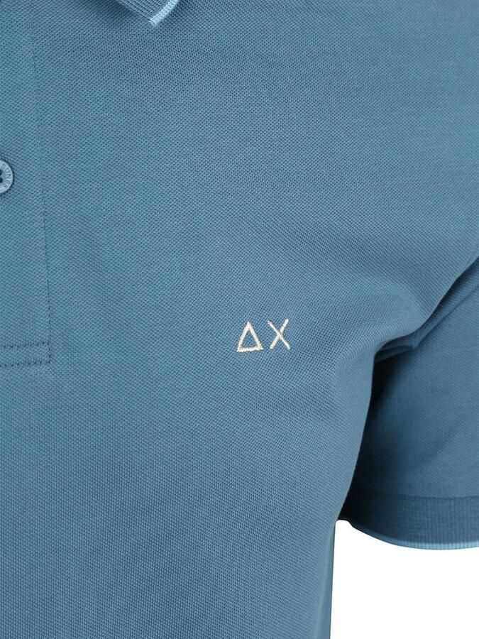 Sun68 Poloshirt Small Stripe Collar Petrol Blauw - Foto 2