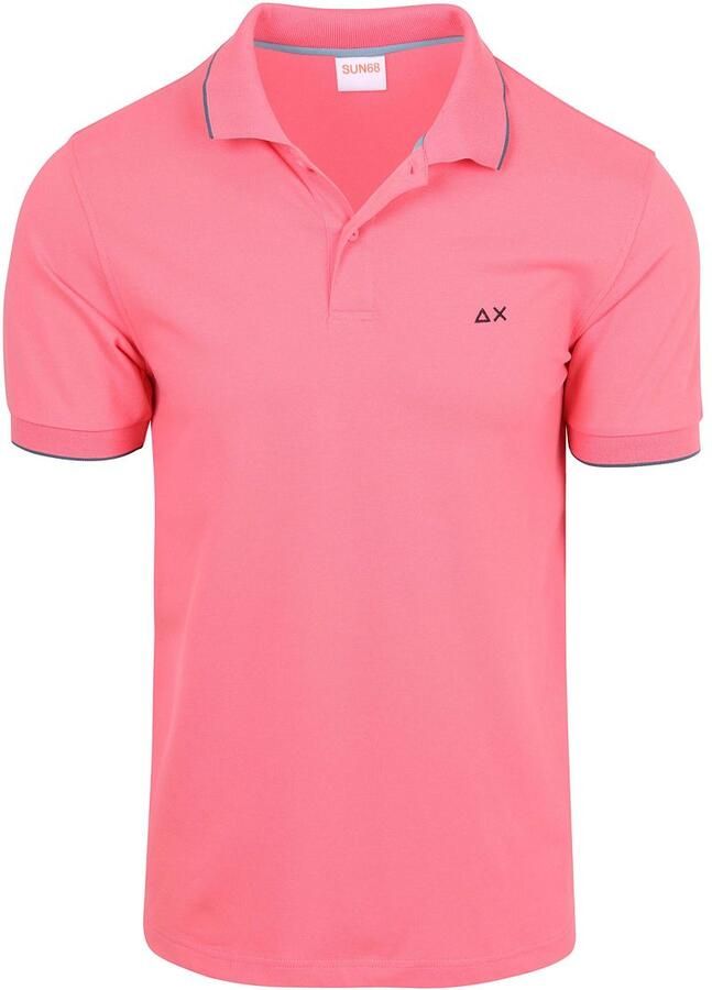 Sun68 Poloshirt Small Stripe Collar Roze