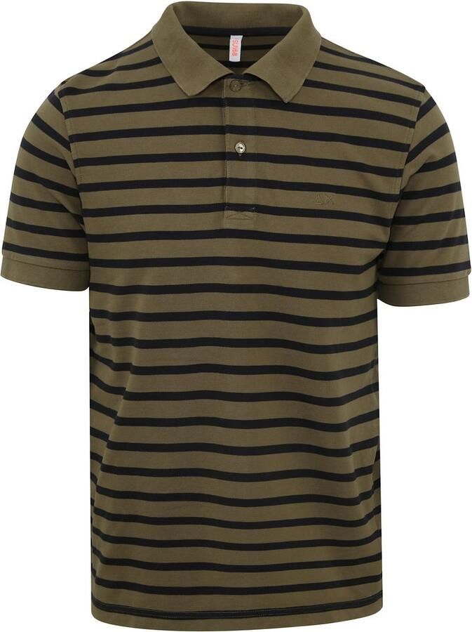 Sun68 T-shirt Poloshirt Strepen Groen