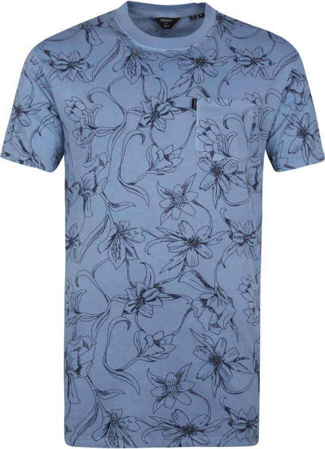Superdry Classic T-Shirt Print Blauw