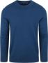 Superdry trui ronde hals blauw effen katoen - Thumbnail 1