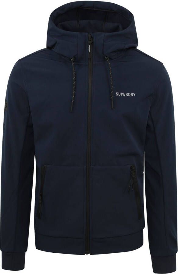 Superdry korte zomerjas donkerblauw effen rits normale fit - Foto 2