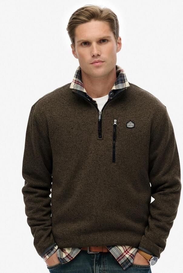 Superdry Half Zip Pullover Fleece Olive - Foto 4