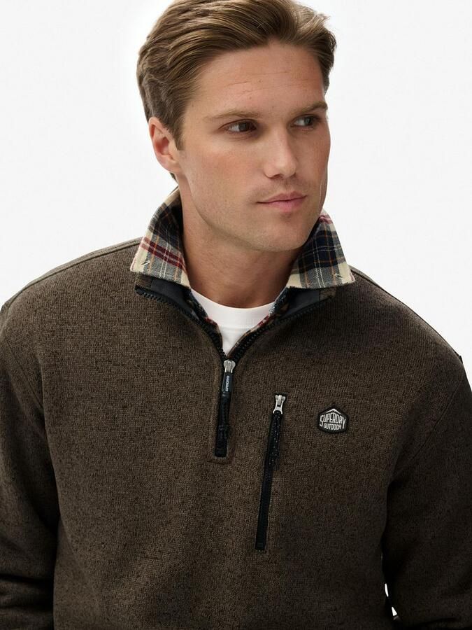 Superdry Half Zip Pullover Fleece Olive - Foto 2