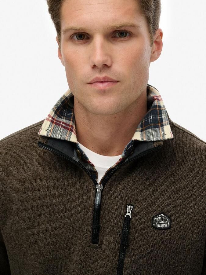 Superdry Half Zip Pullover Fleece Olive - Foto 3
