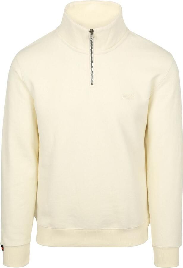 Superdry Half Zip Pullover Henley Essential Ecru
