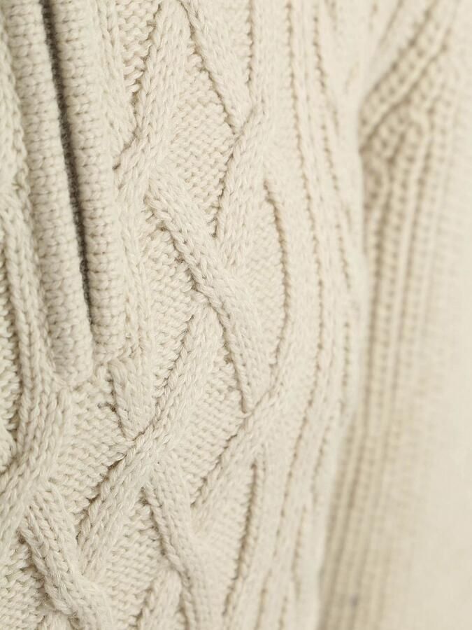 Superdry Sweater Half Zip Pullover Jacob Cable Ecru