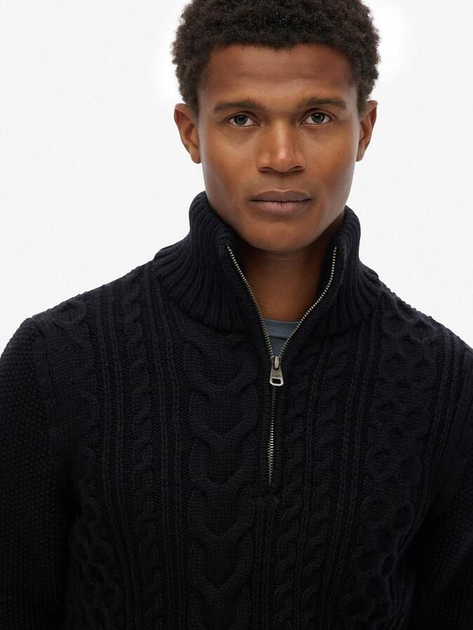 Superdry Sweaters Half Zip Pullover Jacob Cable Navy - Foto 2