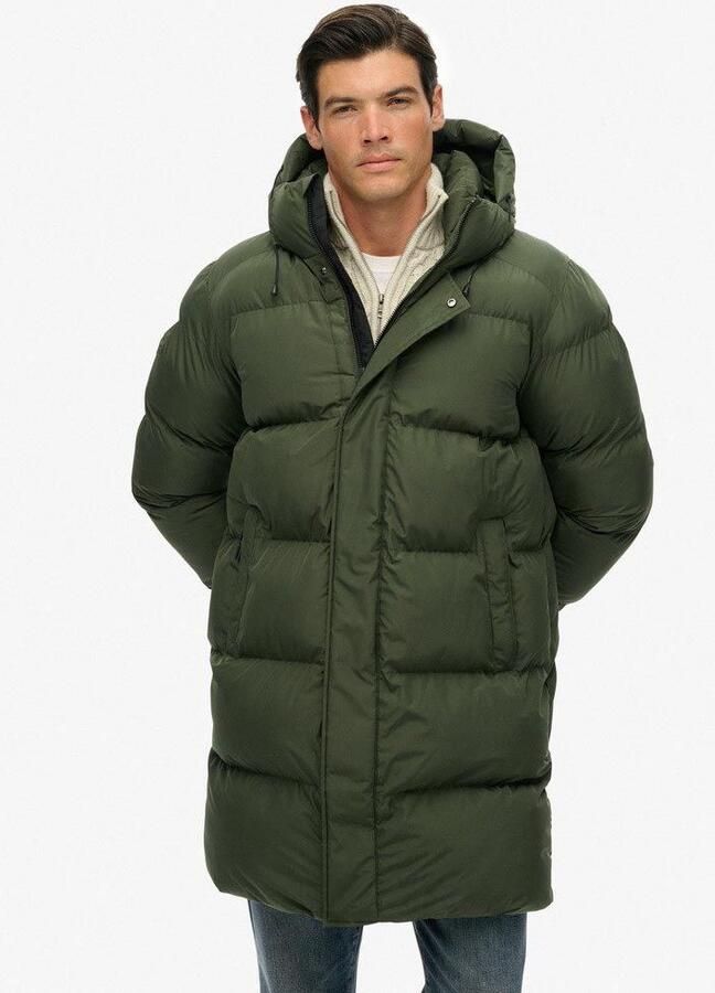 Superdry Lange Pufferjas Hooded Mosgroen - Foto 5