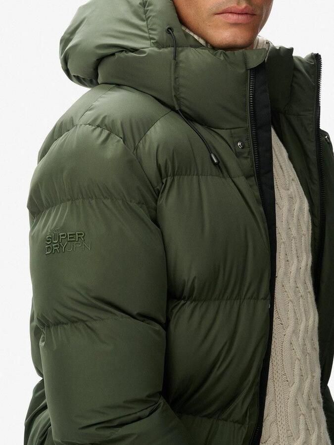 Superdry Lange Pufferjas Hooded Mosgroen - Foto 2