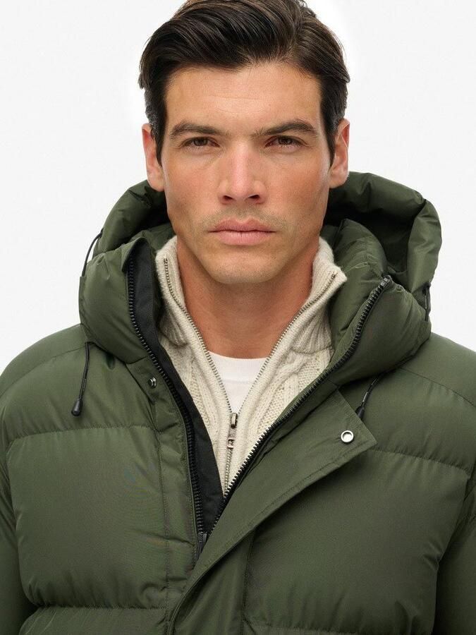 Superdry Lange Pufferjas Hooded Mosgroen - Foto 3