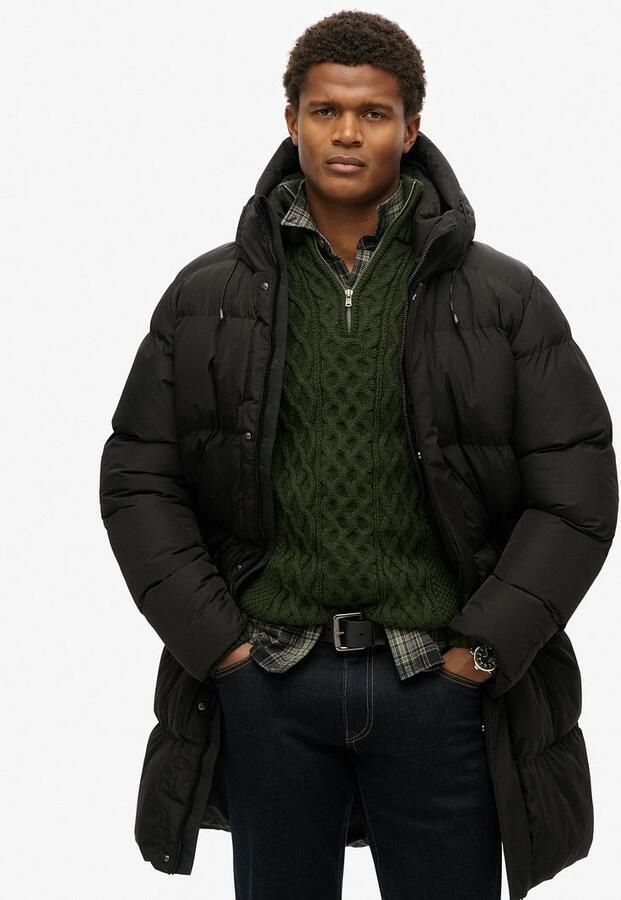 Superdry Gewatteerde lange jas met capuchon en tweewegsritssluiting - Foto 5