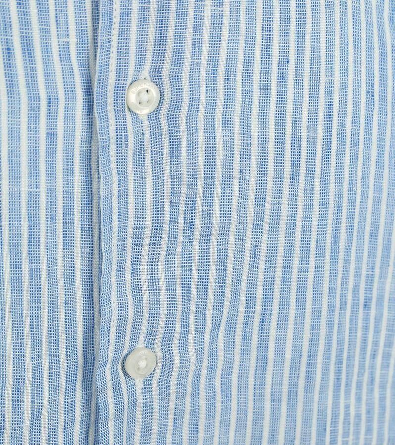 Superdry Overhemd Lange Mouw Overhemd Linnen Vacation Azure Blue Stripe - Foto 4