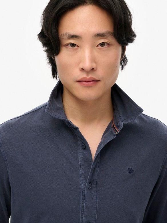 Superdry Overhemd Vintage Destroy Pique Sailing Navy - Foto 3