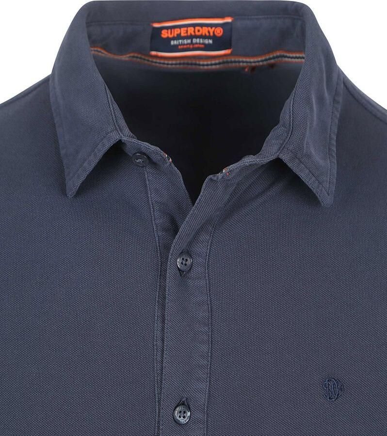 Superdry Overhemd Vintage Destroy Pique Sailing Navy - Foto 2