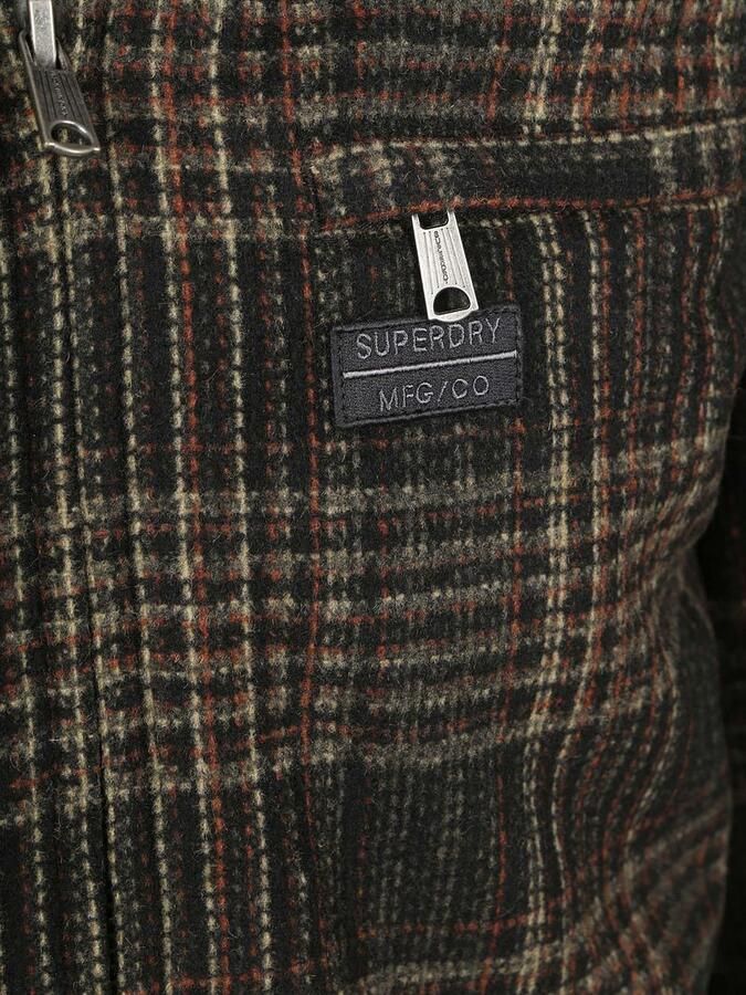 Superdry Overshirt Wool Blend Ruit Bruin - Foto 2