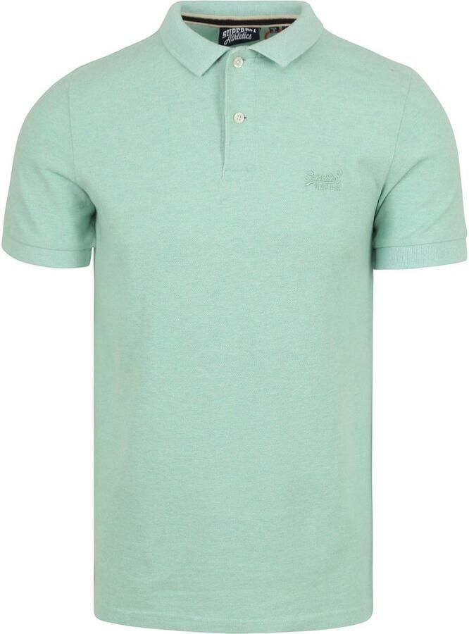 Superdry T-shirt Piqué Poloshirt Melange Lichtgroen - Foto 5
