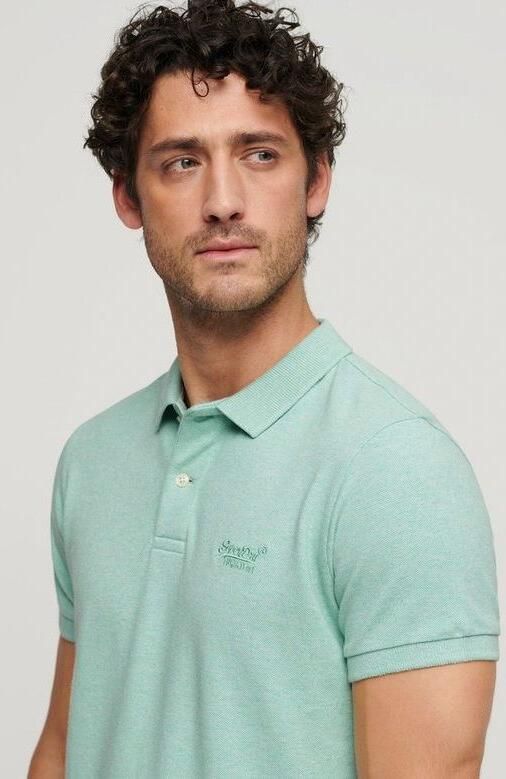Superdry T-shirt Piqué Poloshirt Melange Lichtgroen - Foto 4