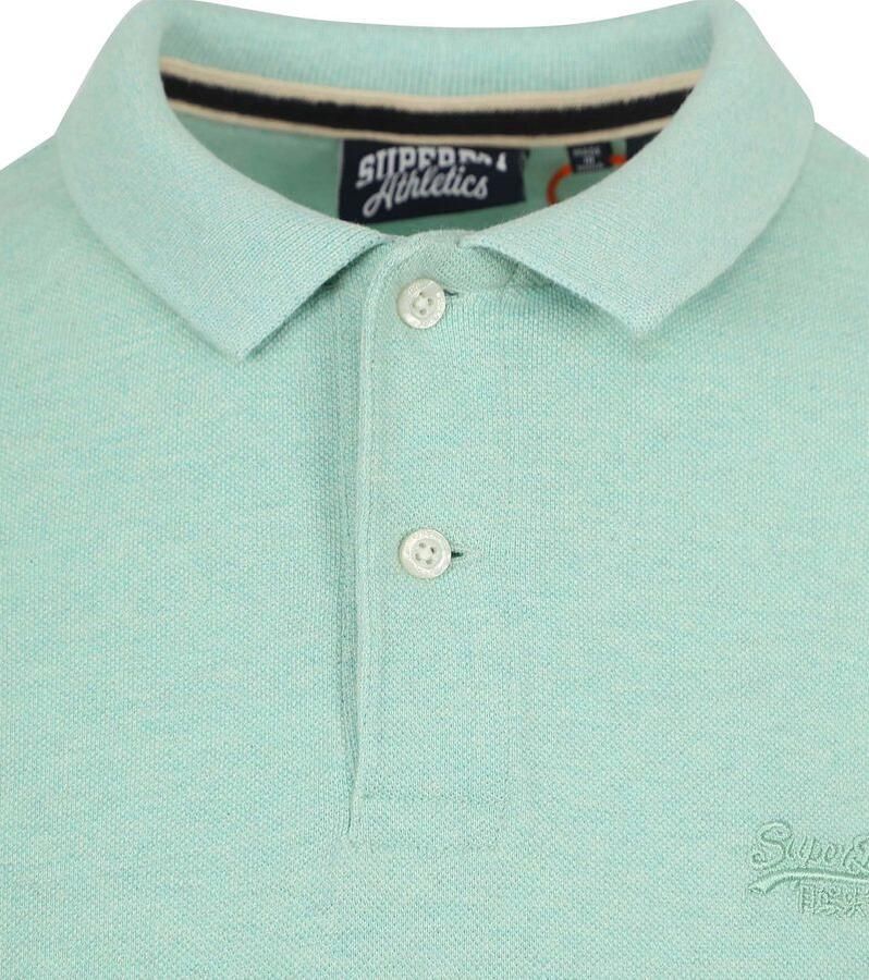 Superdry T-shirt Piqué Poloshirt Melange Lichtgroen