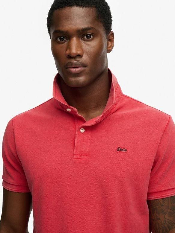 Superdry T-shirt Polo Pique Classic Raspberry Roze - Foto 6
