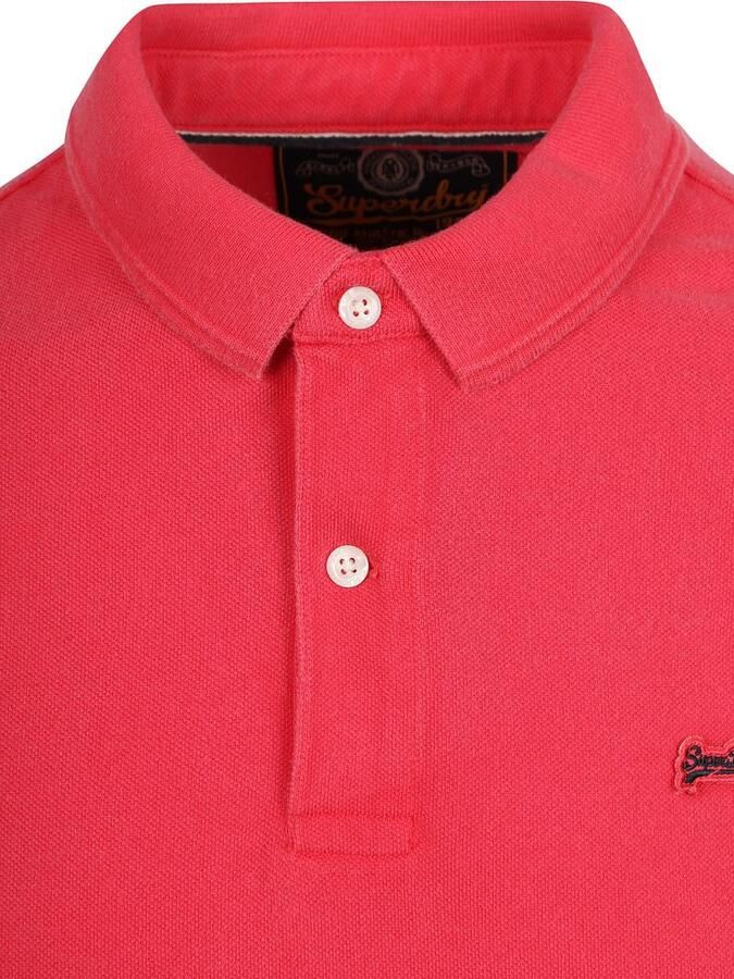 Superdry T-shirt Polo Pique Classic Raspberry Roze - Foto 7