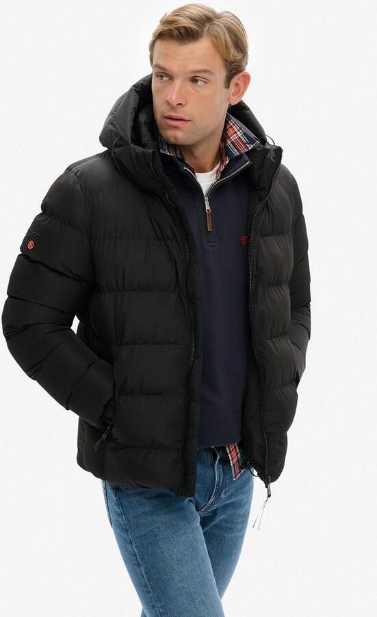 Superdry Gewatteerd jack met capuchon en ritszakken opzij - Foto 10