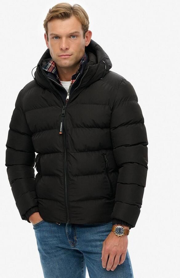 Superdry Gewatteerd jack met capuchon en ritszakken opzij - Foto 9