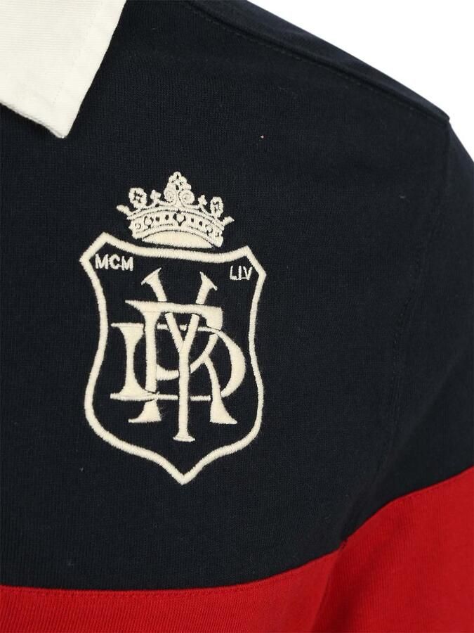 Superdry Polo Shirt Lange Mouw Rugby Polo Vintage Streep Navy Rood - Foto 4