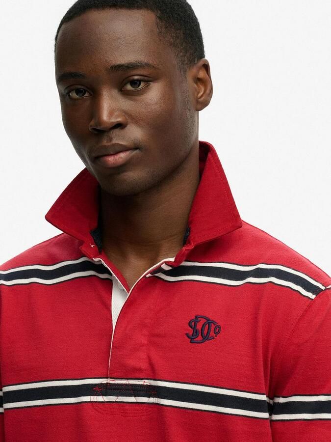 Superdry Rugby Polo Vintage Streep Rood - Foto 2