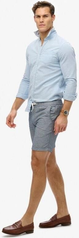 Superdry Broek Short Linen Merchant navy Stripe - Foto 11