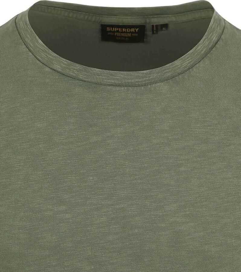 Superdry T-shirt Slub T-Shirt Melange Olijfgroen