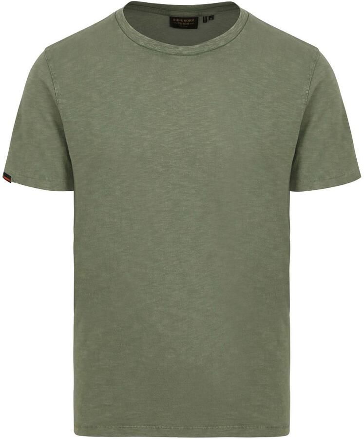 Superdry T-shirt Slub T-Shirt Melange Olijfgroen