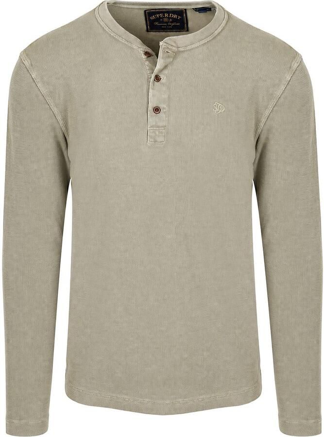 Superdry Longsleeve met structuurpatroon en knoopsluiting