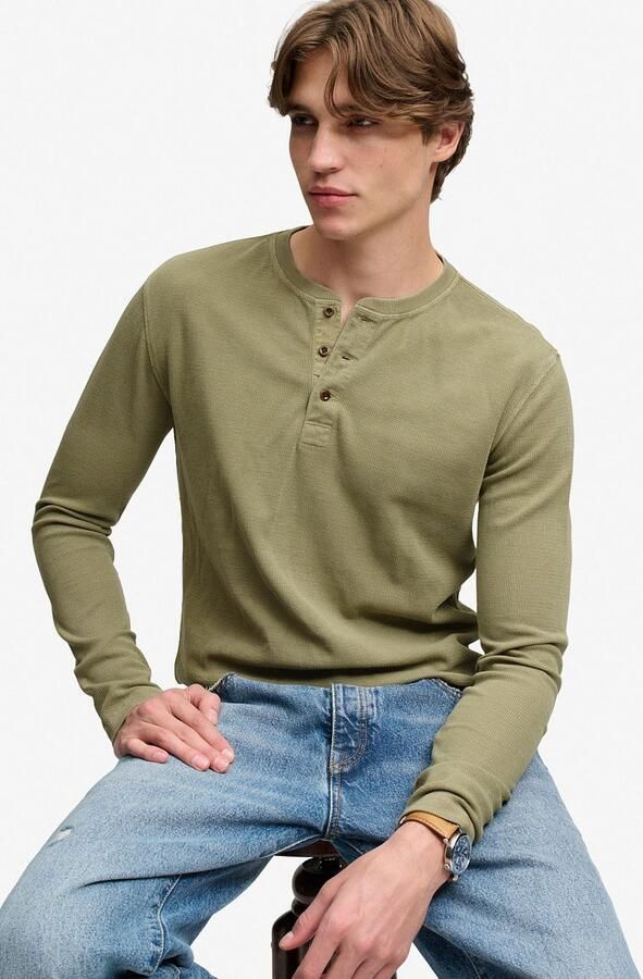 Superdry Longsleeve met structuurpatroon en knoopsluiting - Foto 4