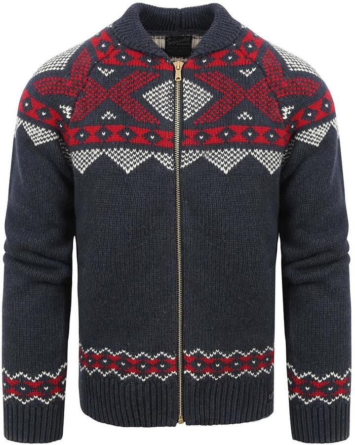 Superdry Vest Zip Donkerblauw