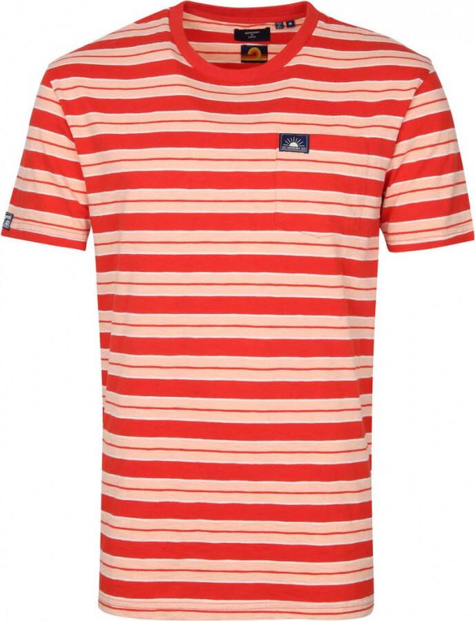 Superdry Surf T-Shirt Strepen Rood Heren