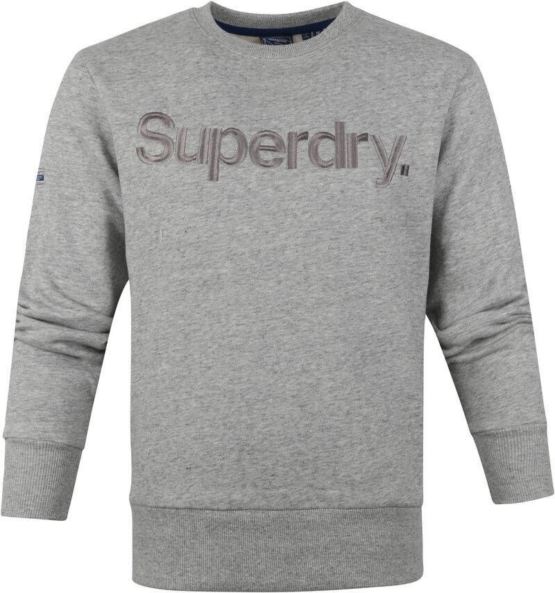 Superdry sweater met logo athletic grey marl
