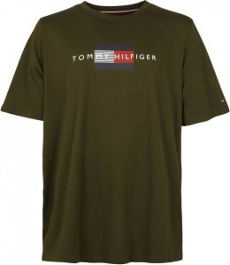 Tommy Hilfiger Big and Tall Logo Lines T-shirt Donkergroen