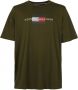 Tommy Hilfiger Big and Tall Logo Lines T-shirt Donkergroen - Thumbnail 1