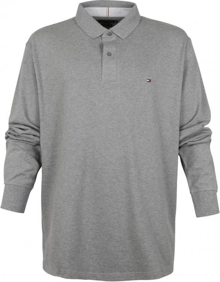 Tommy Hilfiger Big & Tall gemêleerde regular fit polo Plus Size met biologisch katoen medium grey heather