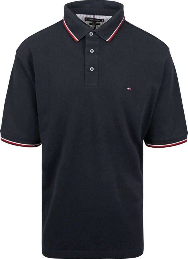 Tommy Hilfiger Big & Tall slim fit polo Plus Size met contrastbies desert sky