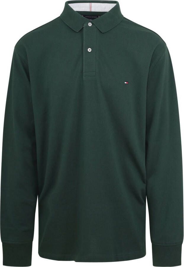 Tommy Hilfiger Big & Tall Poloshirt Longsleeve Donkergroen Groen Heren