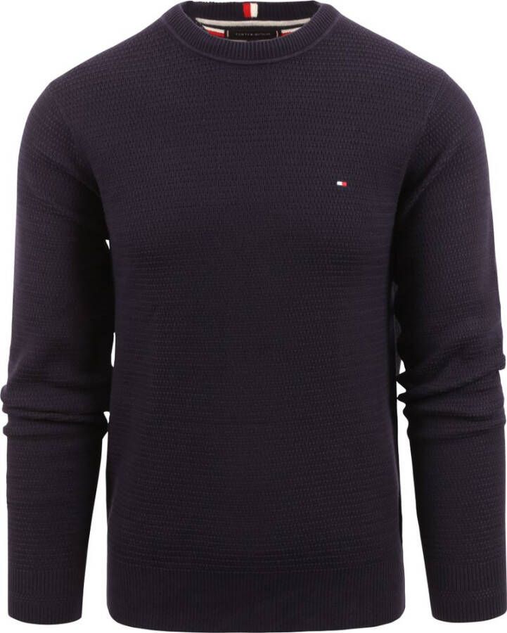 TOMMY HILFIGER Heren Truien & Vesten Interlaced Structure Crew Neck Donkerblauw