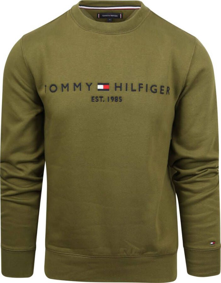 Tommy Hilfiger Sweater Logo Olijfgroen