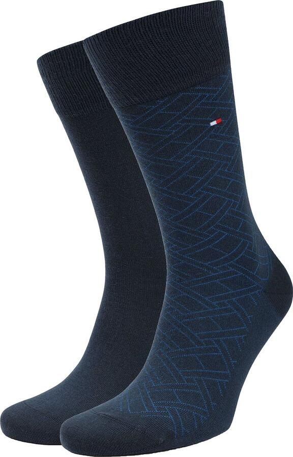 Tommy Hilfiger 2-Pack Sokken AOP Blauw 004