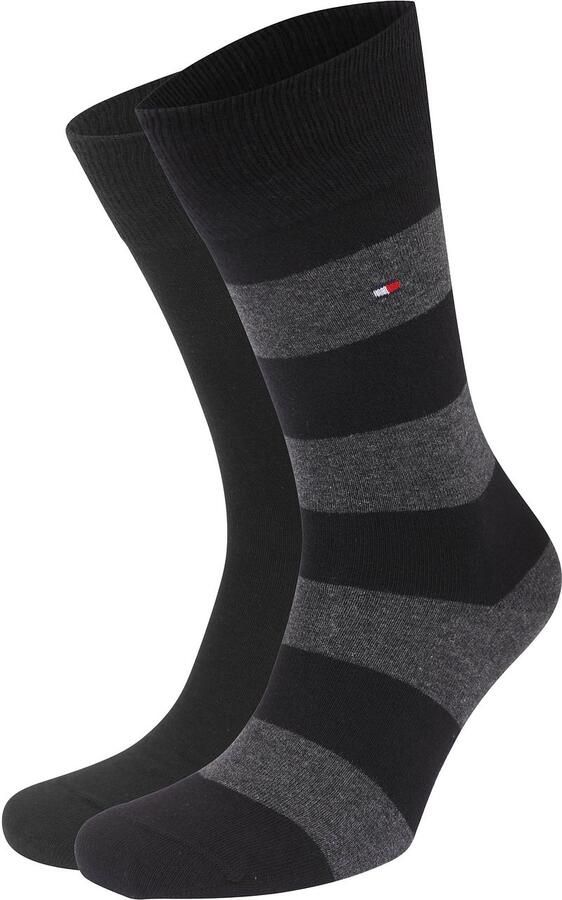 Tommy Hilfiger Sokken TH MEN RUGBY SOCK 2P met ribbrei boordjes ademend (2 paar) - Foto 4