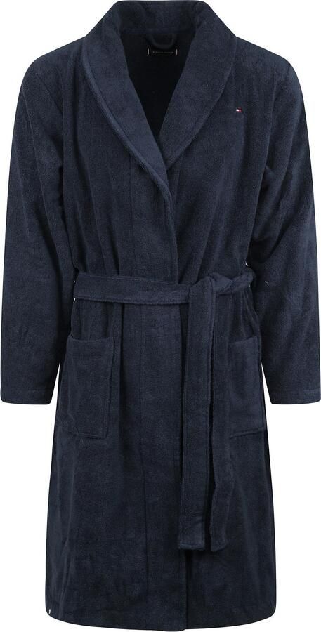 Tommy Hilfiger Underwear Badjas met opgestikte zakken en bindceintuur